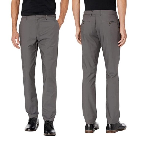 Goodthreads Men's Slim-Fit Size 32W x 33L Stretch Performance Gray dress pants - Picture 1 of 16